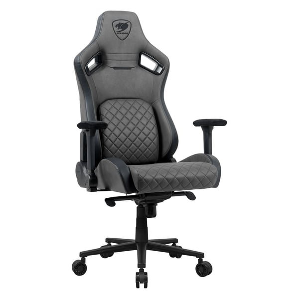 COUGAR CGR-DSF-GRB, Universal spelstol, 150 kg, Klädd sits, Stoppat ryggstöd, Svart / Grå, Svart