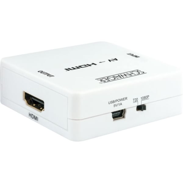 Schwaiger HDMRCA01 513 RCA till HDMI-omvandlare 1920 x 1080, 3 x RCA, vit