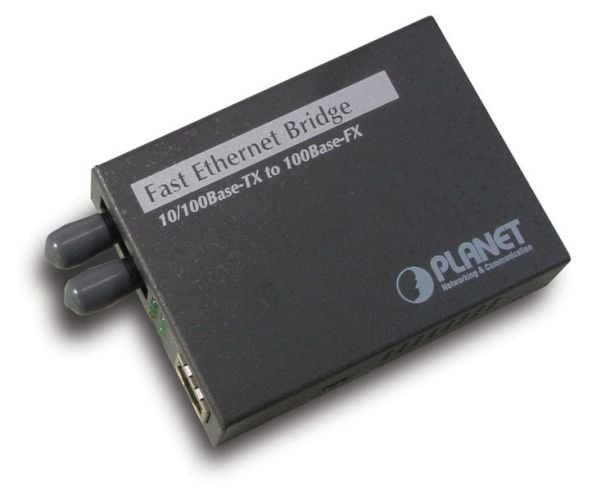 PLANET FT-801 - Fibermediekonverterare - 100Mb LAN - 10Base-T, 100Base-FX, 100Base-TX - RJ-45 / ST-läge (multi-mode) - upp till 2 km - 1310 nm