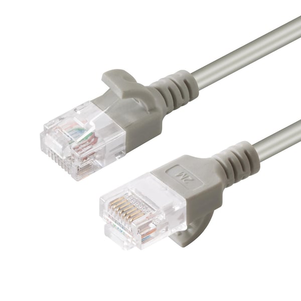 MicroConnect - Nätverkskabel - RJ-45 (hane) till RJ-45 (hane) - 15 cm - 3.6 mm - UTP - CAT 6a - halogenfri, hakfri, slim - grå
