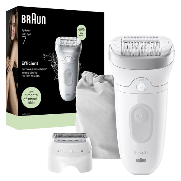 Braun Silk-épil 7 7-041, Grå, Vit, MicroGrip, Armhåla, Bikini, Tyskland, 0,5 mm, Batteri