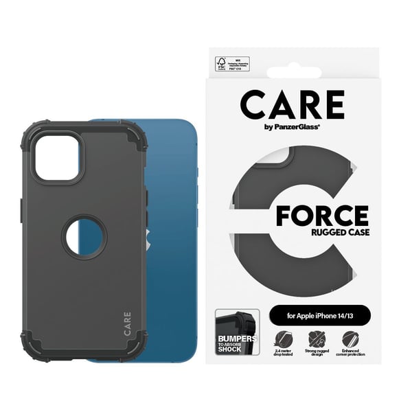 CARE by PanzerGlass Fashionable Case Schwarz FORCE iPhone 14 | 13