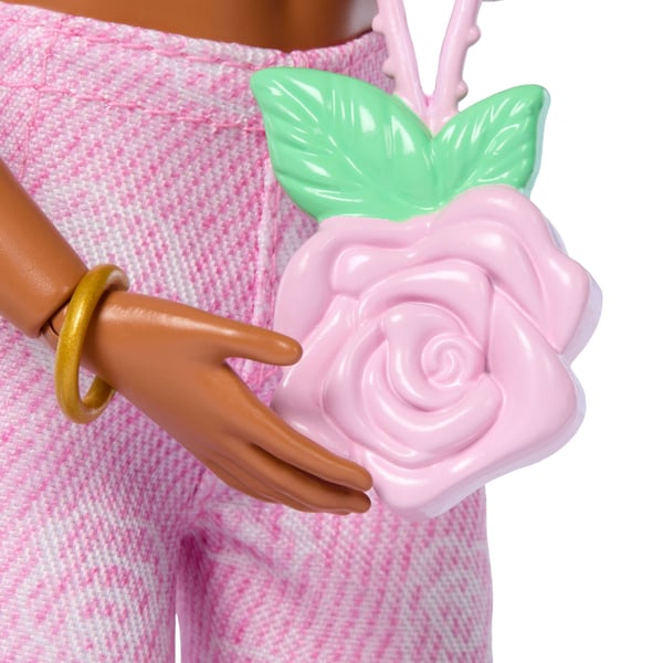 Barbie Deluxe Style dockkläder, rosa denimjeans med utsvängda ben, Latina