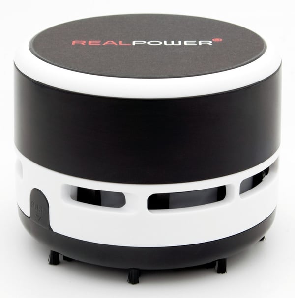 RealPower Mini Hoover-1, Kuiva, Pussiton, musta, Valkoinen, Akku, 90 min, AA