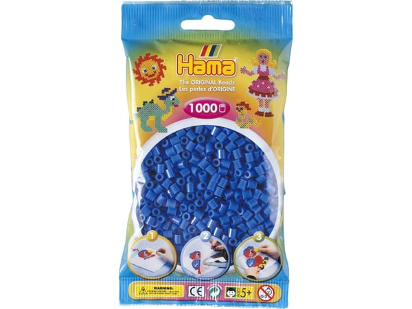 Hama Beads 207-09, Pysselset för barn, 5 År, PVC, Blå, 1000 styck
