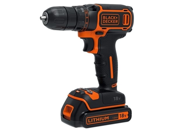 BLACK+DECKER BDCDC18KB-QW - Drill/driver - trådløs - nøkkelfri borhylse 10 mm - 30 N·m - 2 batterier - 18 V