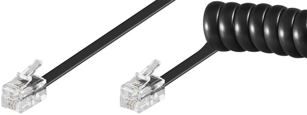 Goobay 68003, 7 m, RJ-10, RJ-10, Svart, Hankontakt, Hankontakt