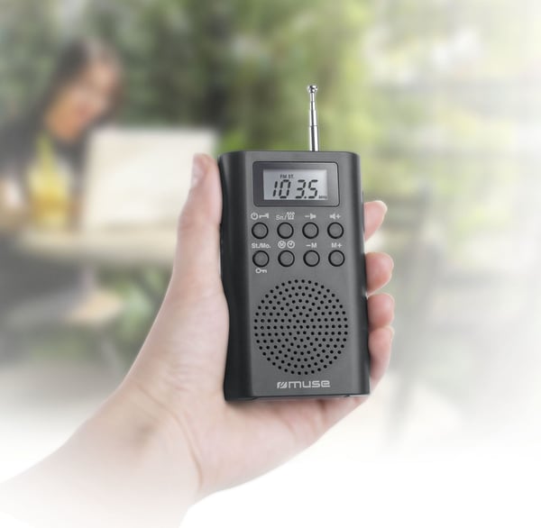 Muse M-03 R, Bærbar, Analog, FM, PLL, LCD, Sort, Knapper