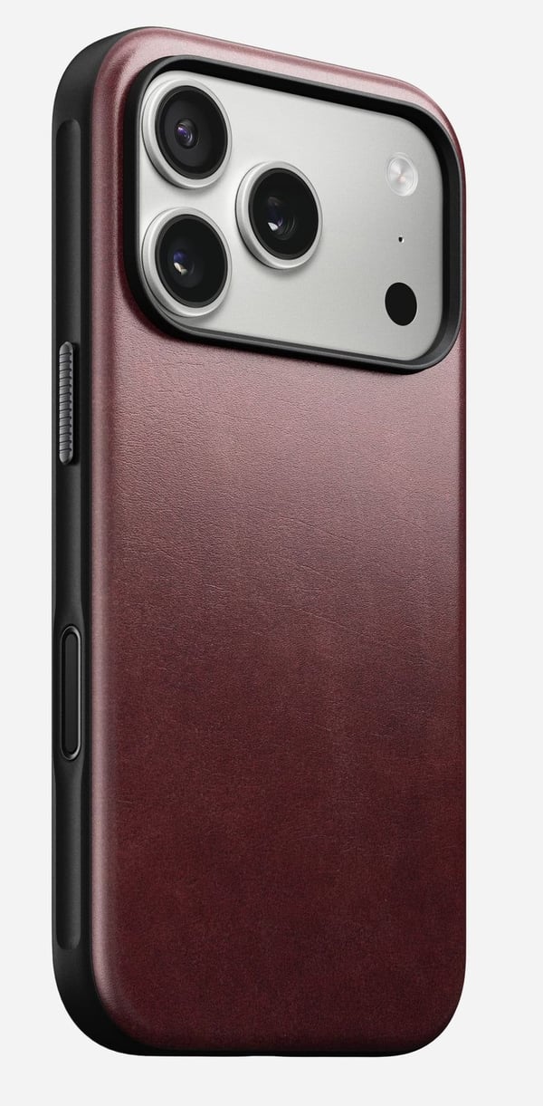 Nomad Modern Leather Case, Suojus, Apple, iPhone 17 Pro, 16 cm (6.3"), Bordeaux