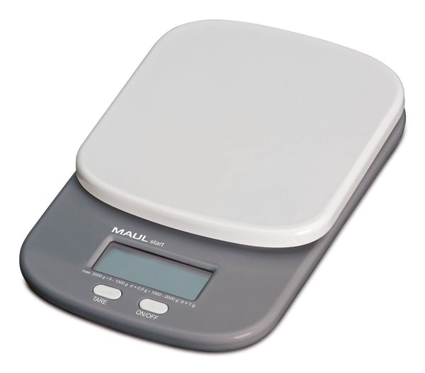 MAUL MAULstart, Sähkökäyttöinen postivaaka, 1 kg, 0,5 g, Harmaa, Valkoinen, LCD, 170 mm