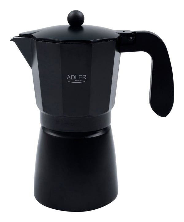 Adler AD 4429, Mokkagryte, 0,52 l, Svart, Aluminium, 9 kopper, Malt kaffe