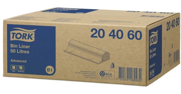 Avfallspåse B1 615x895 50 l vit 25 st