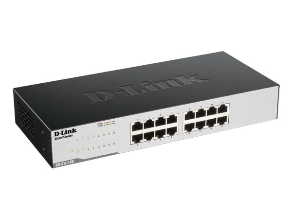 D-Link GO-SW-16G - Switch - ikke-styrt - 16 x 10/100/1000 - stasjonær, rackmonterbar