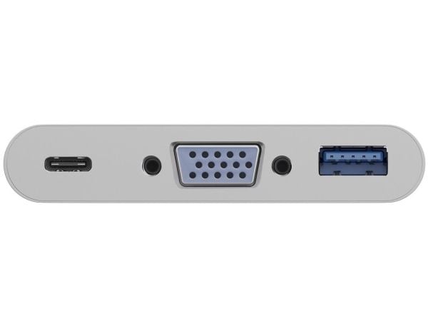 Goobay USB-C til VGA + USB-C + USB stasjon/replikator hvit (62100)