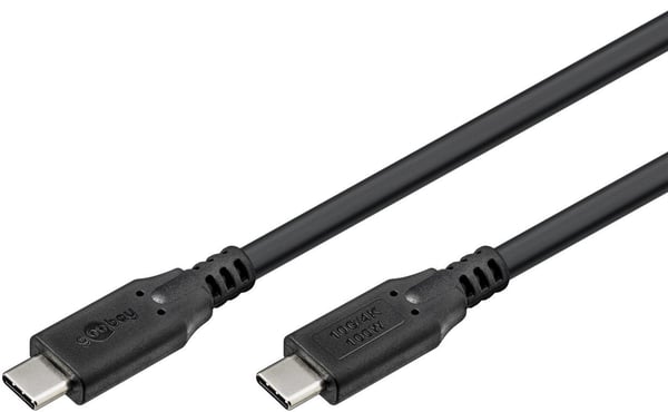 Goobay 74199, 0,5 m, USB C, USB C, USB 3.2 Gen 1 (3.1 Gen 1), 10 Gbit/s, Svart