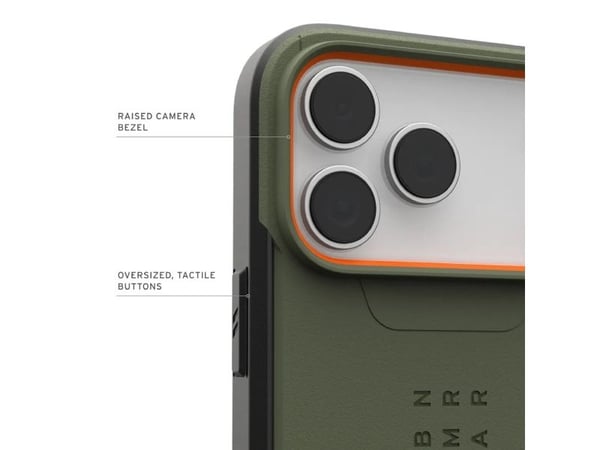 Urban Armor Gear Civilian, Etui, Apple, iPhone 17 Pro Max, 17,5 cm (6.9"), Oliven, Oransje