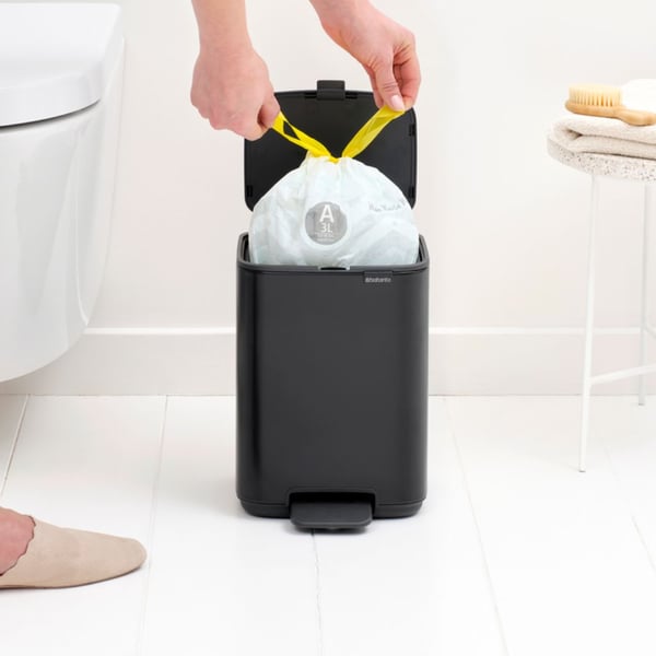 Brabantia Bo, 4 L, Suorakulmainen, Terästä, musta, Muovi, Poljin