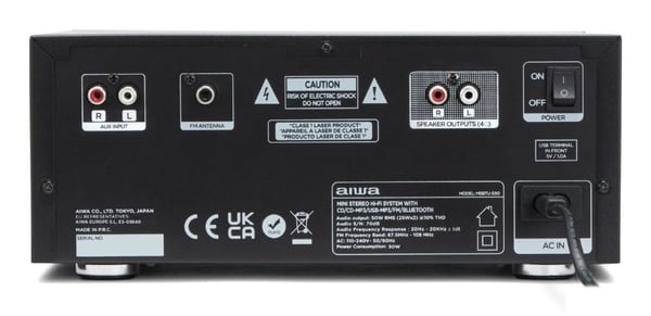 AIWA MSBTU-550 mikrostereojärjestelmä, Bluetooth 50 W, musta
