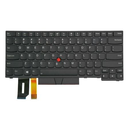 Lite-On - Ersättningstangentbord för bärbar dator - med Trackpoint - bakgrundsbelyst - QWERTY - amerikansk - FRU - för ThinkPad E480; E490; L380; L...