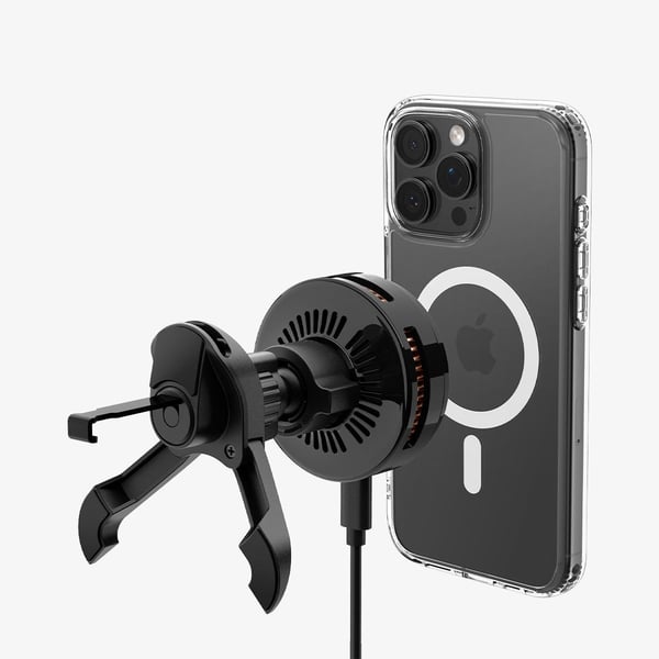 Spigen EV25MFAQ, Automatisk, USB, Trådlös laddning, Svart
