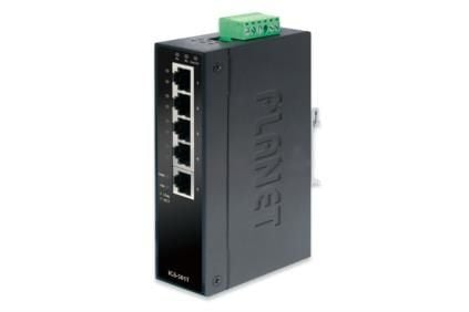 PLANET IGS-501T - Switch - 5 x 10/100/1000 - DIN-skinnemonterbar - DC-strøm