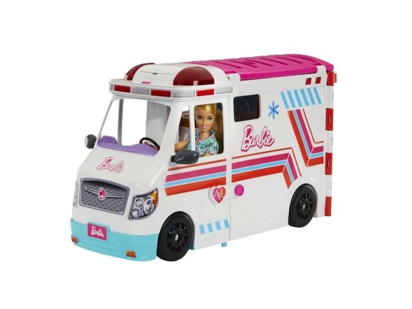 Barbie Career Care Clinic -leikkiauto, 20+ lisävarustetta