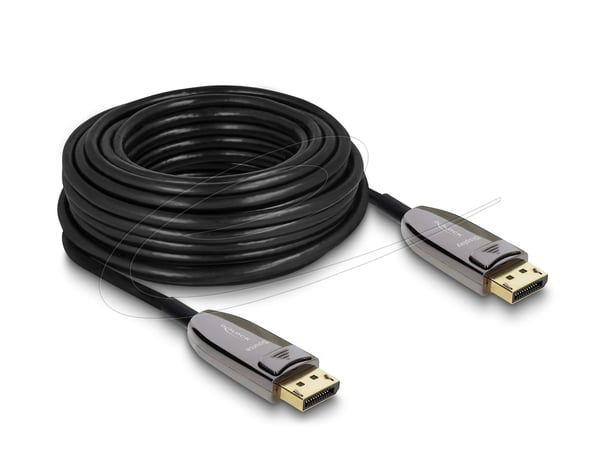Delock Active Optical - DisplayPort-kabel - DisplayPort (hann) til DisplayPort (hann) - DisplayPort 2.1 - 15 m - 8 K 60 Hz (7680 x 4320) støtte - s...