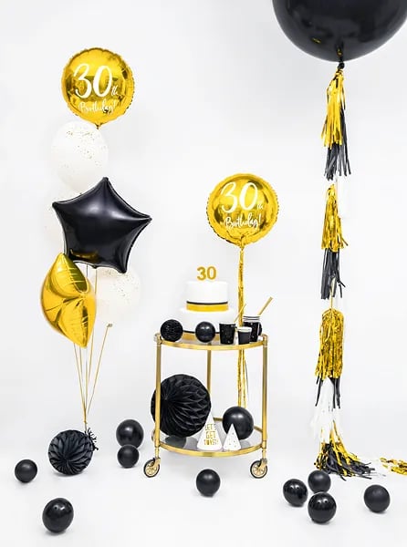 PartyDeco TG2, Garland, Sort, Gull, Gratulasjoner, 1500 m, Gutt/Jente, Ikke for barn under 36 måneder
