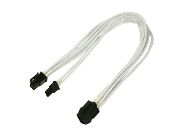 Nanoxia - Strømadapter - 8-pins PCIe-strøm (6+2) (hunn) til 6-pins PCIe-strøm (hann) - 30 cm - låst - hvit