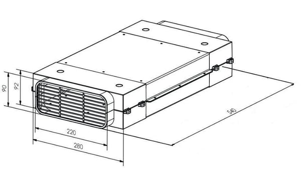 Plasma max 800m3/h til 222x90mm rektangulær aftræk (8780)