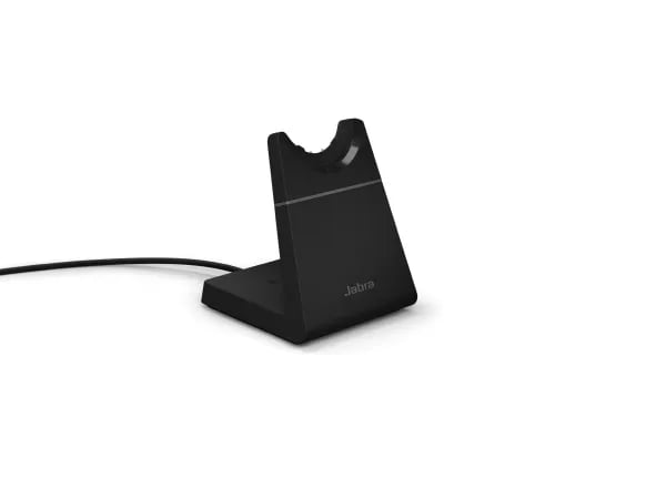 Jabra Evolve2 65 UC Stereo - Hodesett - on-ear - Bluetooth - trådløs - USB-C - lydisolerende - svart - med ladestativ