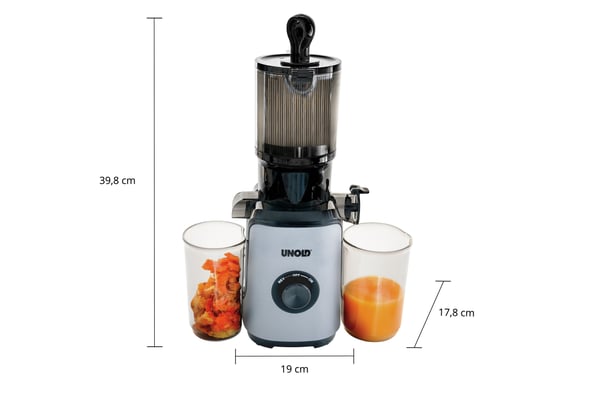 Unold 78275 SLOW JUICER Sam, Långsam juicepress, Kol, 80 RPM, 0,8 l, 11 cm, 0,9 m
