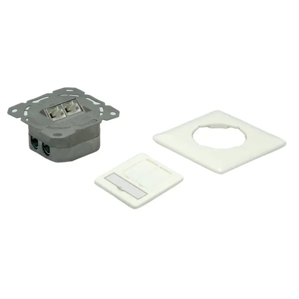 VALUE Cat.6a Flush Mount Wall Jack, STP, horizontal white, Valkoinen