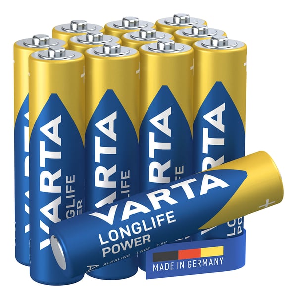 Varta Longlife, Kertakäyttöinen akku, AAA, Alkali, 1,5 V, 12 kpl, Saksa