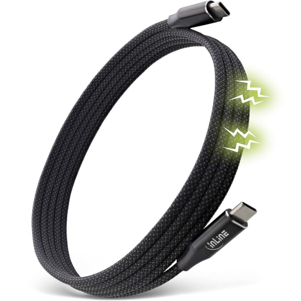 InLine 35882, 2 m, USB C, USB C, USB 2.0, 0,48 Gbit/s, Svart