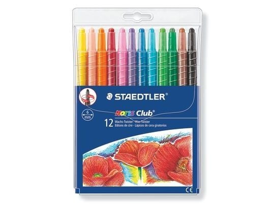 STAEDTLER Noris Club 221 - Fargeblyant - voks - assorterte farger - retraktil (en pakke 12)
