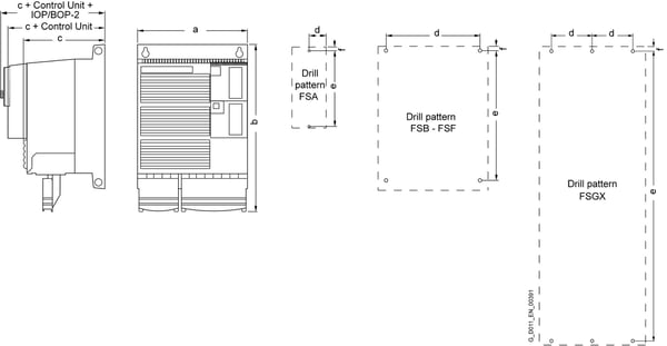 Siemens 6SL3225-0BE31-1AA1, U-muunnin, 380–480 V, 550 Hz, 334 mm, 7,65 kg, 390 mm