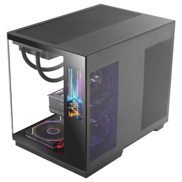 Mars Gaming MCMIRAGE, Midi Tower, PC, Svart, ATX, micro ATX, Mini-ITX, Härdat glas, Spela