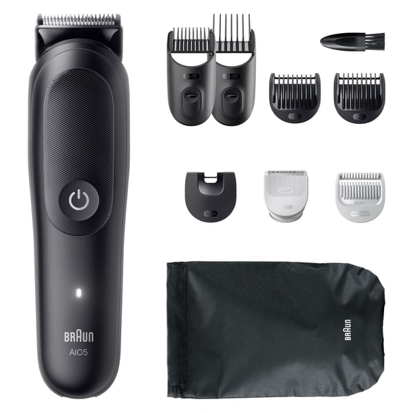 Braun Series 5 AIO5540 9-in-1-monitoimitrimmeri, valikoima