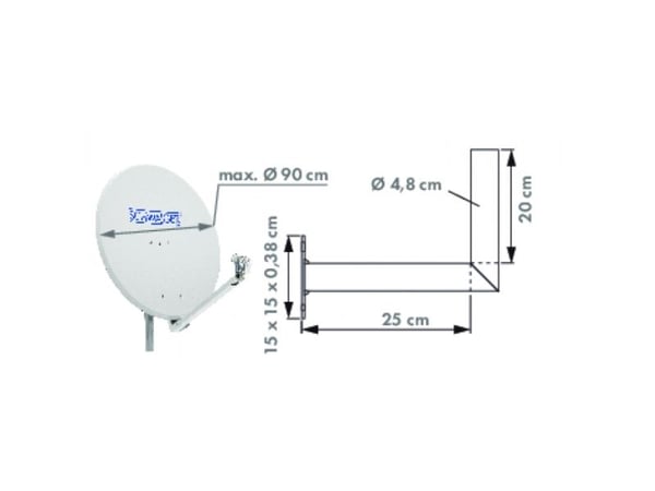 Schwaiger WAH25A 001, Ruostumaton teräs, Alumiini, 150 mm, 38 mm, 150 mm