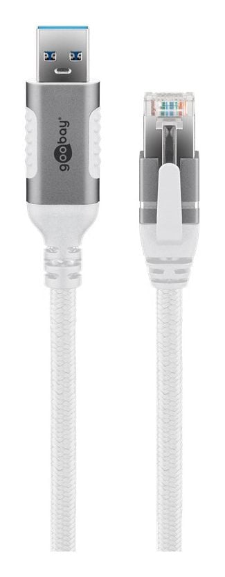 Goobay 74163, 10 m, Cat6, F/UTP (FTP), USB A-tyyppi, RJ-45, Valkoinen