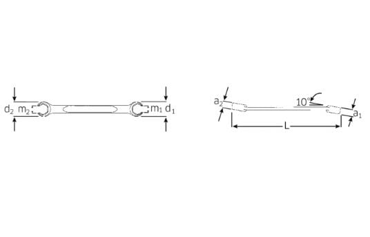 STAHLWILLE 41080810, Kromlegert stål, Krom, 9,11 mm, DIN 3118/ISO 3318, 15,5 cm, 54 g