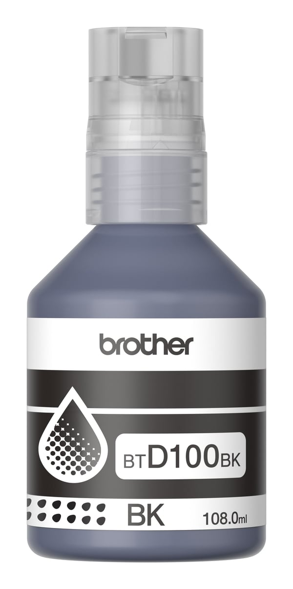 Brother BTD100BK - 108 ml - hög kapacitet - svart - original - hängande låda - påfyllnadsbläck - för Brother DCP-T530DW, DCP-T730DW, MFC-T930DW