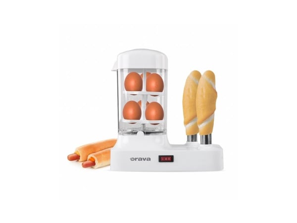 Jajowar Orava Orava HM-03 pølsemaskin med eggtilbehør, 340 W, for 6 pølser, hvit