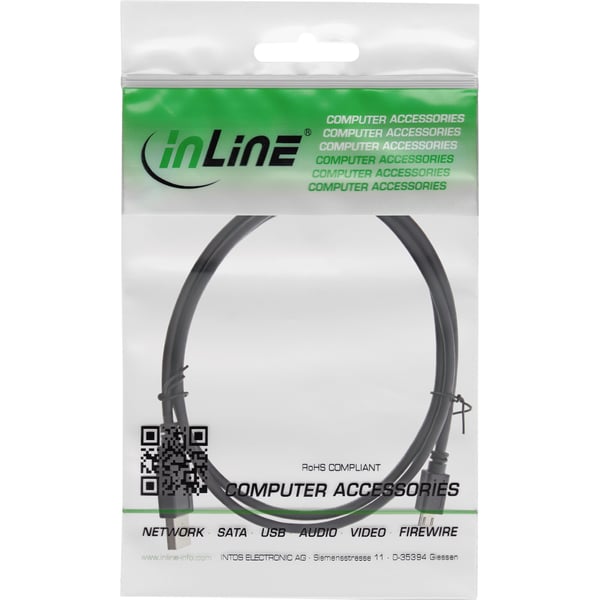 InLine 31705, 0,5 m, USB A, Micro-USB B, Hane/Hane, 0,48 Gbit/s, Svart