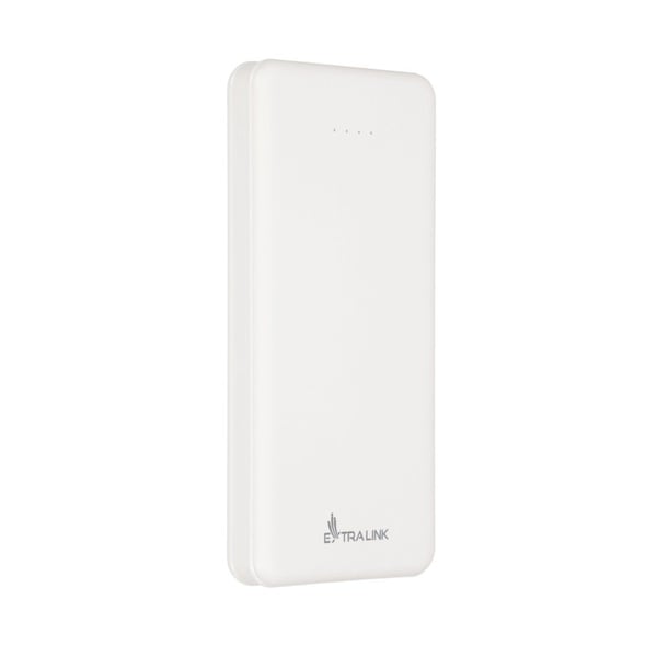 Extralink EPB-078W - Powerbank - 10000 mAh - 10 Watt - 2,1 A - 2 lähtöliitäntää (USB) - valkoinen