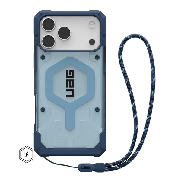 Urban Armor Gear Pathfinder MagSafe-deksel og snor til iPhone 17 Pro Max, blå