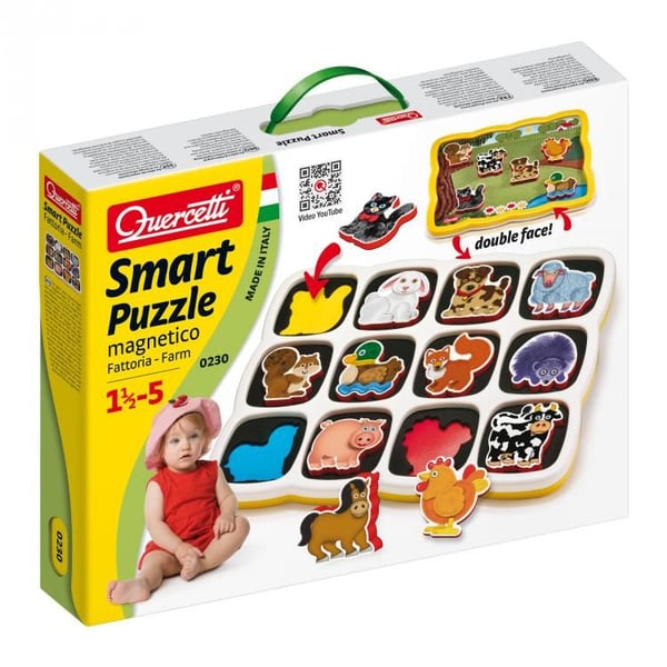 Quercetti Smart Puzzle Magnetico, 1,5 år, Flerfarget