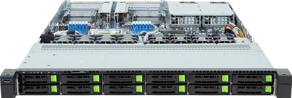 Gigabyte R163-Z35-AAH1 Rev. 3.x rackserver – AMD EPYC 9004/9005 – 12x 2,5" NVMe/SATA