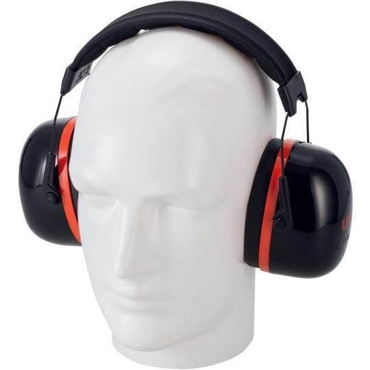 Uvex K30, Headset, Konstruksjon, Sort, Rød, 36 dB